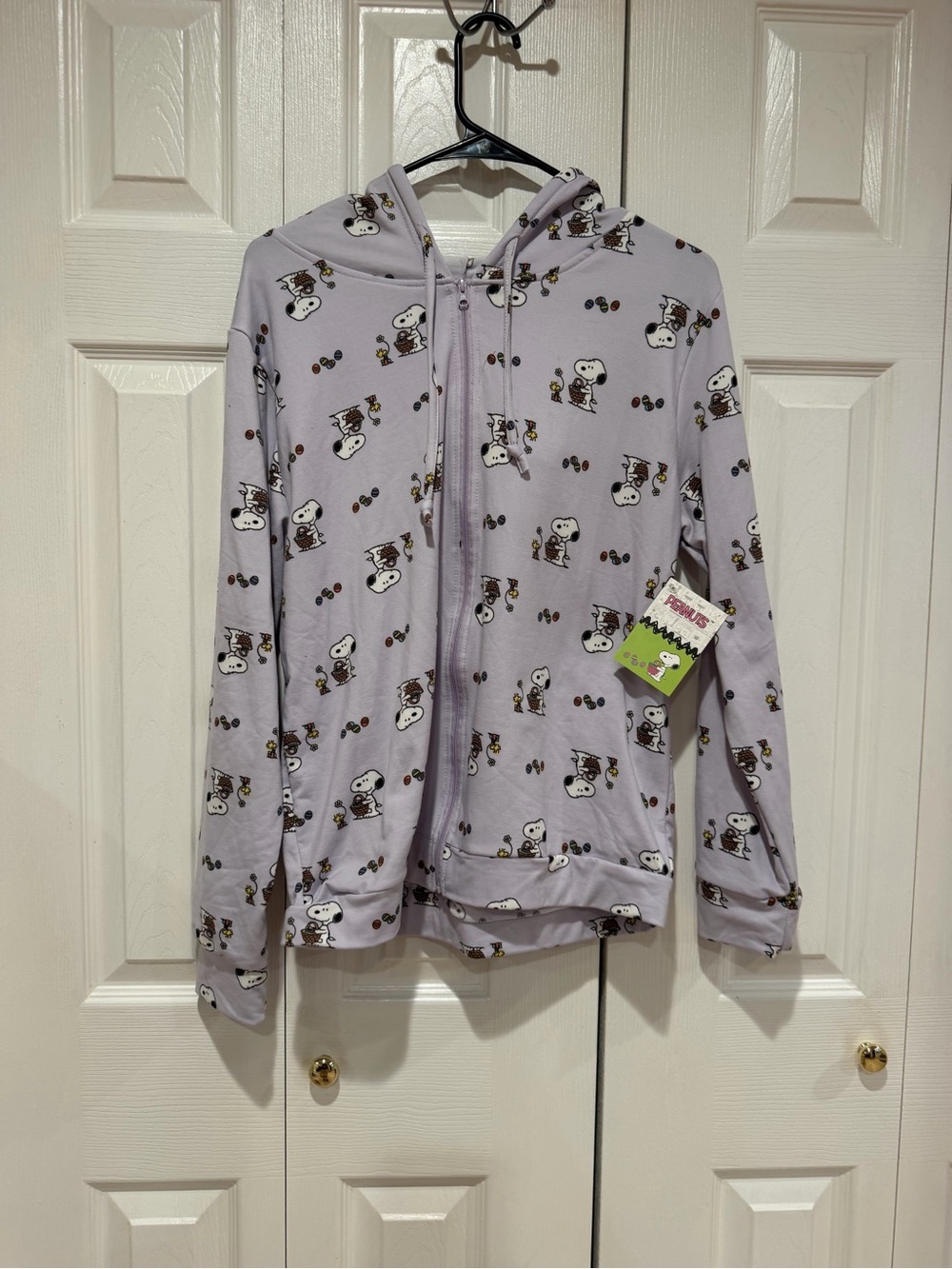 Peanuts Lavender Snoopy Allover Zip Hoodie